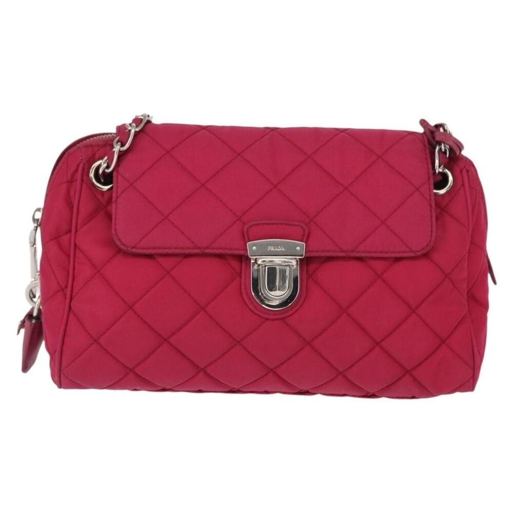 Prada Nylon Chain Shoulder Bag Pink